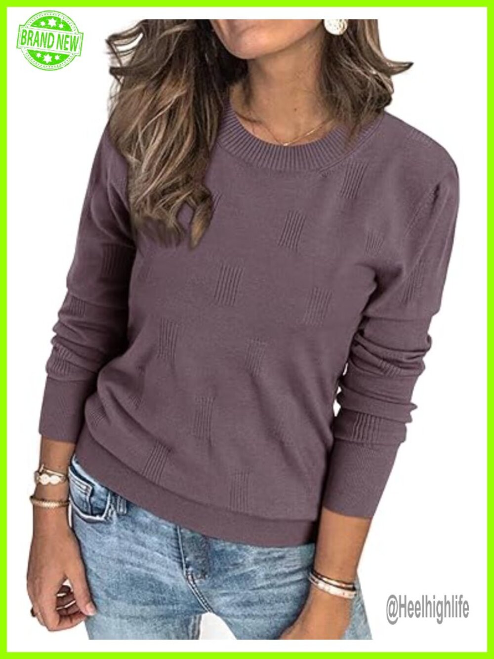 Soft Knit Crew Neck Pullover Sweater Long Sleeve Business Casual